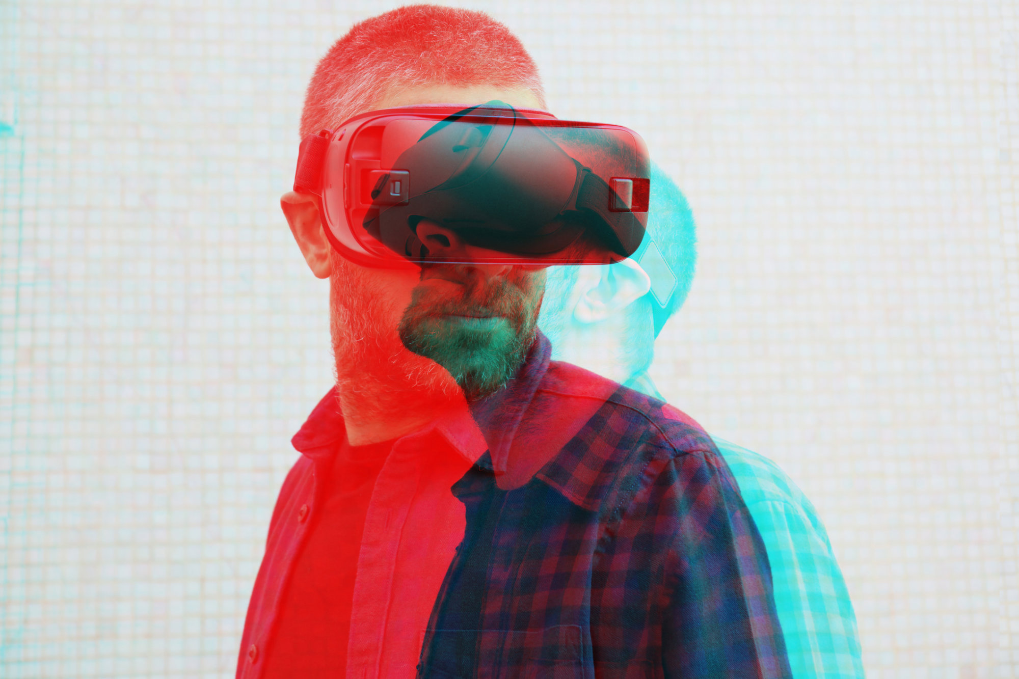Digital transformation man wearing VR
