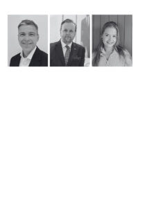 New Ennis & Co associates Peter Bell, Patrik Westerlund and Olivia Goss